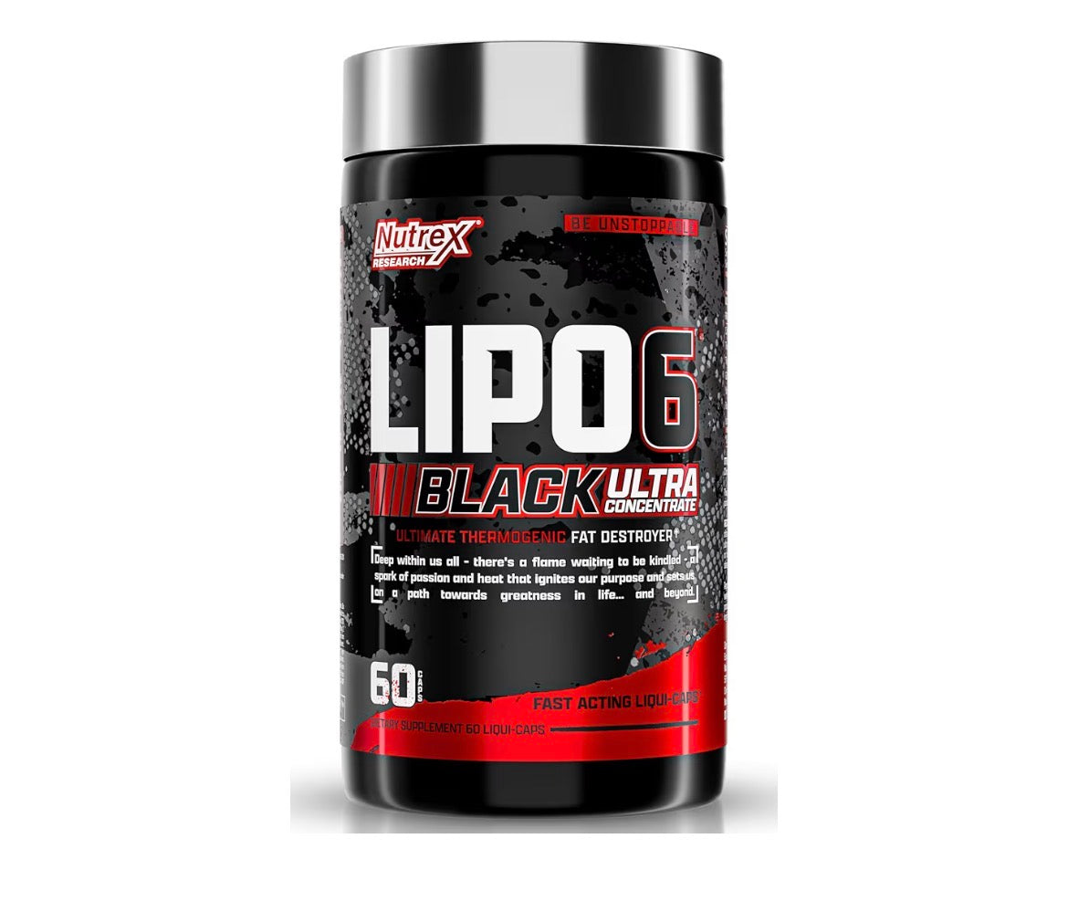 Nutrex Research Lipo 6 Black Ultra Concentrate Supplement For Weight Loss Fat Burner for Men & Women, 60 Count