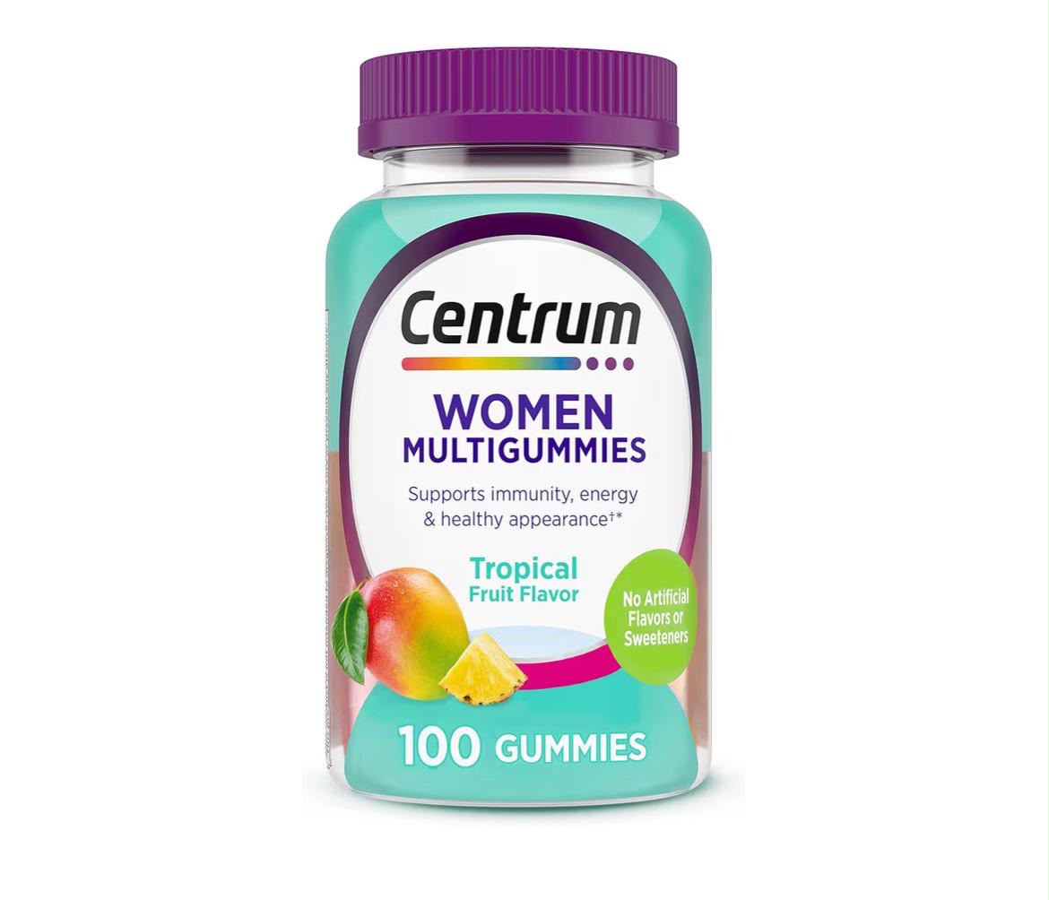 Centrum Women’s Multivitamin Gummies, Immune, Energy, Healthy Appearance Support, 100 Count, 50 Day Supply