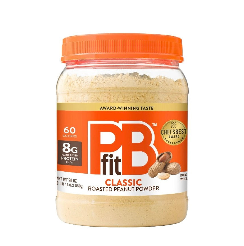 PBfit Classic Roasted Peanut Powder, 8g Protein Per Serving, 30oz.