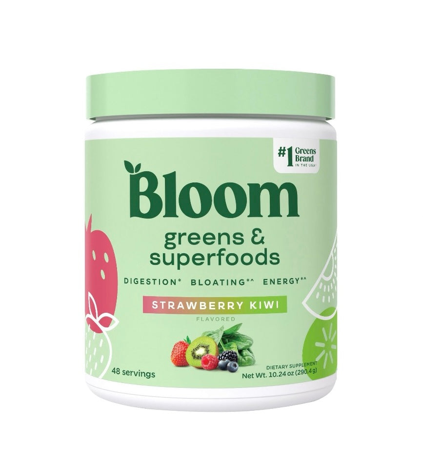 Bloom Nutrition Greens & Superfoods Powder, Strawberry Kiwi, 48 Servings, 10.24 oz.