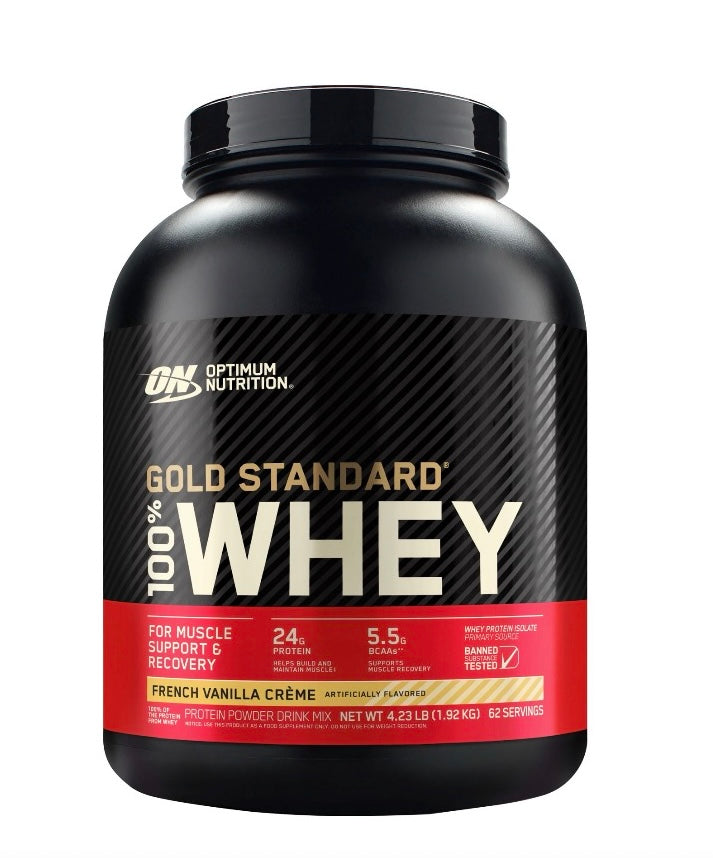 Optimum Nutrition Gold Standard French Vanilla Creme Whey Protein, 24g Protein, 4.23 Ibs.