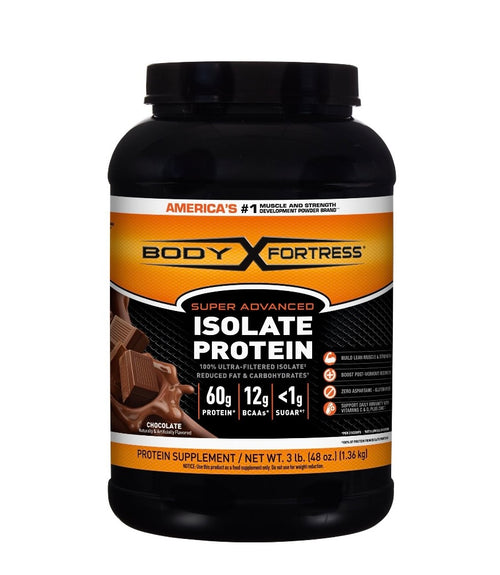 Body Fortress Super Advanced Isolate Protein Powder, 30g Protein, 3 Ibs.